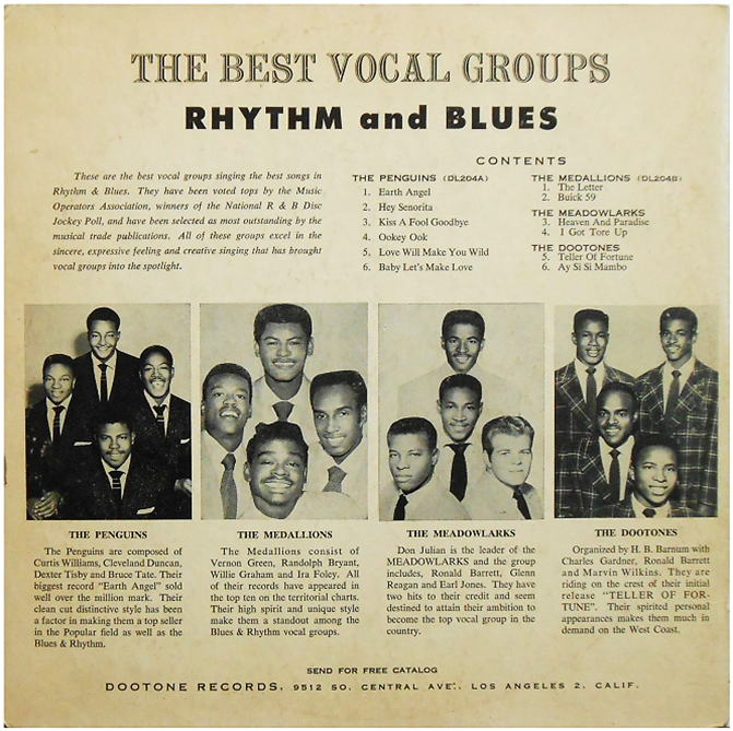 DL-204 - The Best Vocal Groups Rhythm and Blues Back Cover