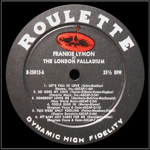 R-25013 - Frankie Lymon At The London Palladium Side A