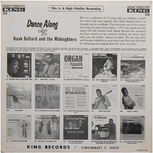 King 759 - Dance Along Back Cover