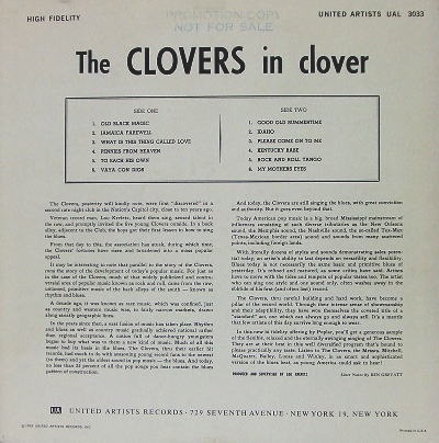 UAL-3033 - The Clovers In Clover Back Cover