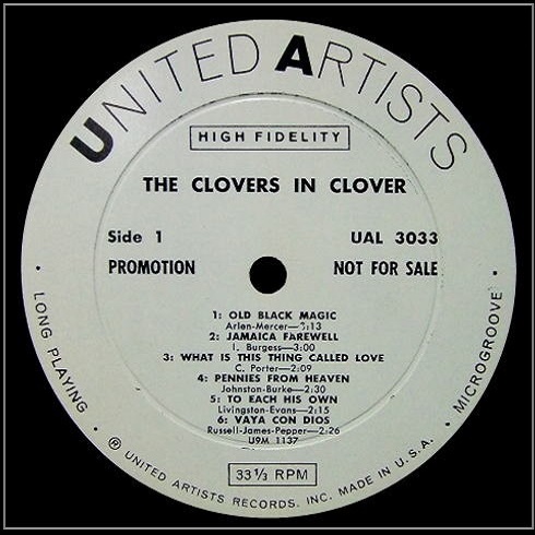 UAL-3033 - The Clovers In Clover Side 1