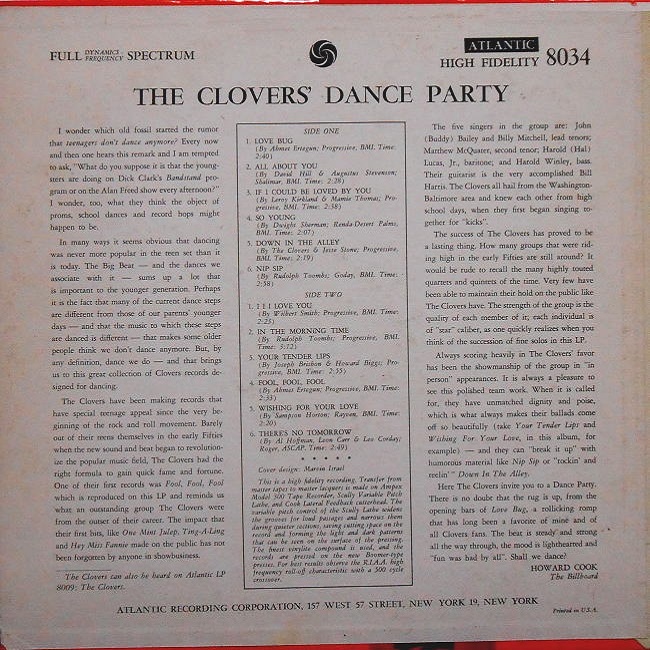 Atlantic 8034 Dance Party Back Cover