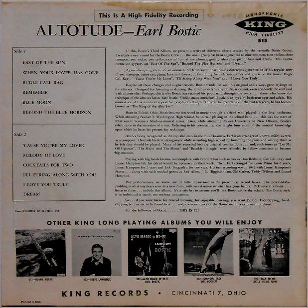 King 515 - Alto-tude Back Cover