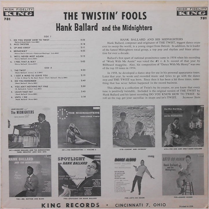 King 781 - The Twisting Fools Back Cover