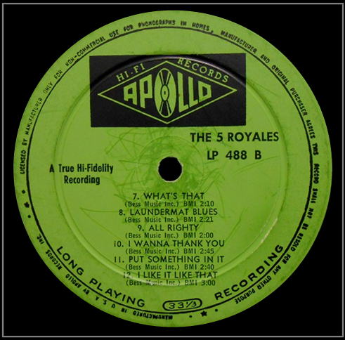 LP-488 - The Rockin' 5 Royales Side B