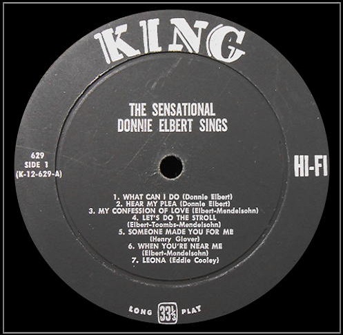 King 629 - The Sensational Donnie Elbert Sings Side 1
