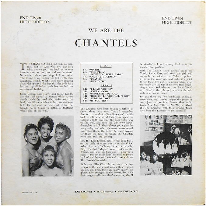 LP-301 - We Are The Chantels Back Cover