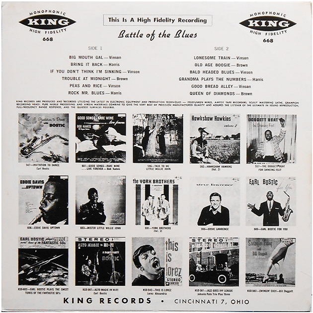 King 668 - Battle Of The Blues Volume 4 Back Cover