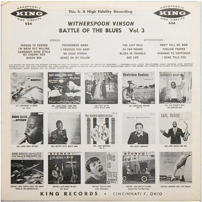 King 634 - Battle Of The Blues Volume 3 Back Cover